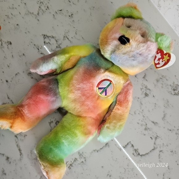 Peace The Bear Beanie Baby and Beanie Buddy Set - Picture 8 of 15